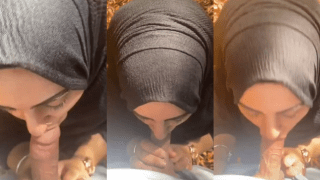 Hijabi Slut’s Outdoor Deep Throat Erotic BJ