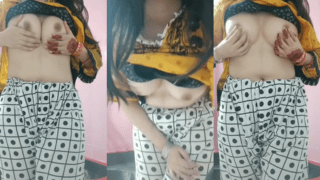 Horny Housewife’s Milky Boob Pinch