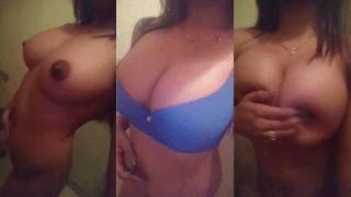 College Girl Neelam Shows Her Gigantic Boobs in Bathroom