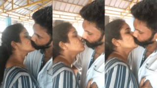 South Indian Couple Juicy Open Kiss Passion