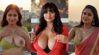AI Fantasy Gorgeous Indian Women Stripping to Show Big Boobies
