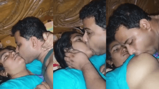 Bengali Guy Kisses and Licks Her Big Boobies Half-Naked