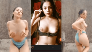Naughty Girl Strips Boobies Grabs Ass in Panties
