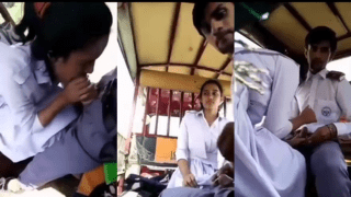 College Lovers Quick Blowjob In Moving Rickshaw