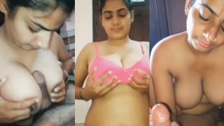 Slutty Young Sali Strips Gives Jija Handjob Boobjob Then Blowjob
