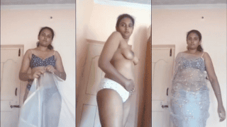 Cheating Wife With Weird Lover Strips Bikini Saree Masturbates Multiple Times