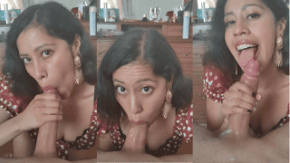 Sexy Desi Girl Abroad Obsessed With White Cock – Deep Throat Lusty Blowjob