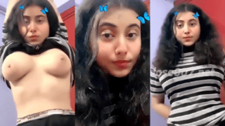 Beautiful Indian Girl Records Sexy Moves Pulls Tshirt Up Shows Milky Boobies