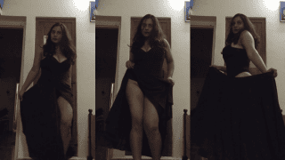 Sexy Delhi Model Black Dress Strip Dance – Boobies Out Twerk & Ass Show