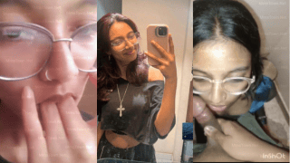 Cute Christian Girl with Glasses Gets Horny – Naughty Finger Lick Blowjob Tease