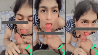 Sexy Petite Pakistani Girl Gives Her Cousin Secret Blowjob In Bathroom
