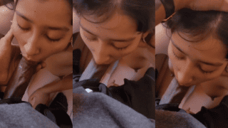 Sweet Submissive College Girl Sucks BF Big Dick with Passion on Knees
