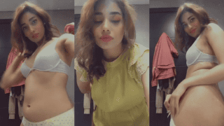 Beautiful Indian Girl Strips Yellow Dress & Shows Milky Body