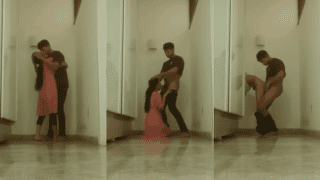 Horny Guy Fucks Young Maid In Lobby While Parents Are Home