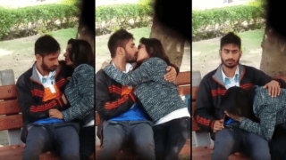 Young Desi Couple Secretly Recorded Making Out On Park Bench – Girl In Love Sucks Dick Sensually