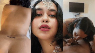 “Bas Bas” – Shameless Desi Slut With “Yes Daddy” Tatoo On Her Back Gets Pounded Till She Begs