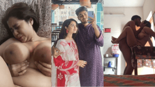 Busty Desi Woman Holds Her Giant Shaggy Boobs While Getting Fucked & Has Passionate Table Sex