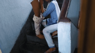 Young College Couple Makes Out On Stairs – Secretly Recorded By Classmates