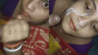 Innocent Bhabhi With Sindoor Still On Gets Helpless & Gives Devar A Juicy BJ & Takes His Load On Her Face